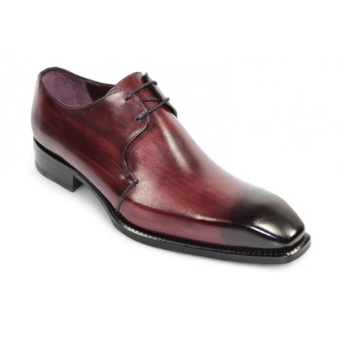 Emilio Franco "Franco" Burgundy Genuine Italian Calf Leather Lace-Up Dress Shoes.